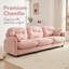 Canapé modulaire élégant à trois places rose - Tissu chenille doux, conception plissée matelassée, confort ergonomique pour le salon et la chambre à coucher-309548594