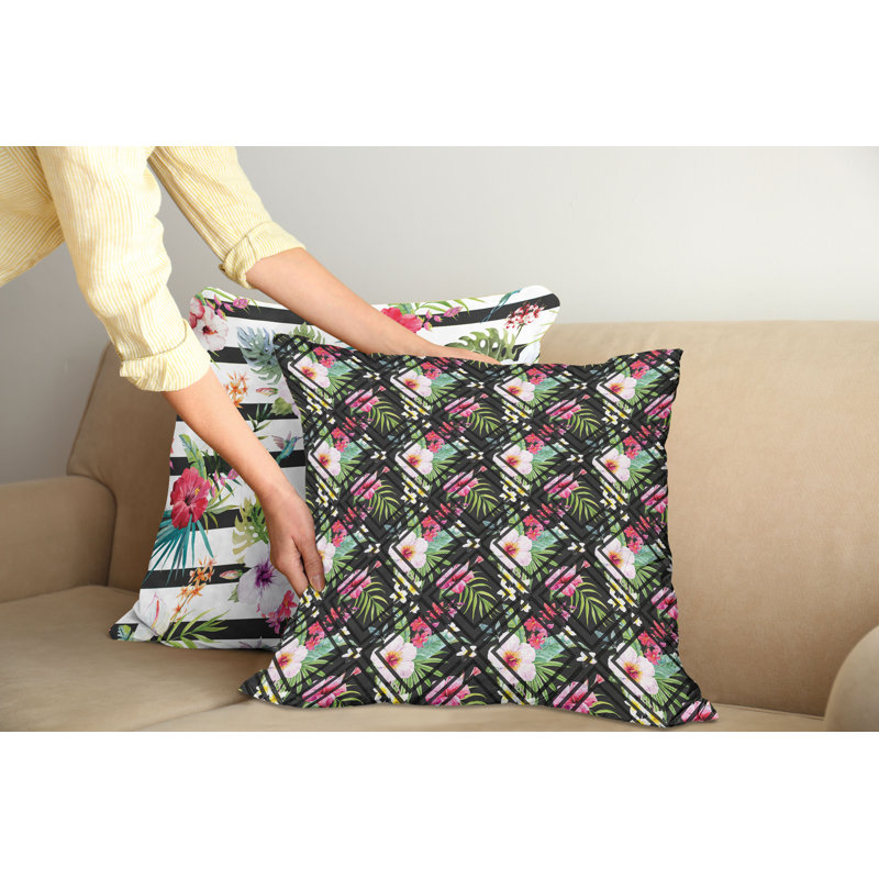 Housse de coussin à motif, 18" x 18"