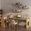 Ensembles de bureau en bois massif en forme de L 62,99 po Burlywood