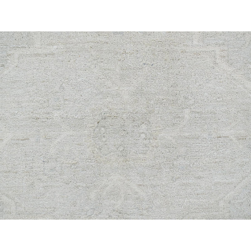 Tapis gris en laine noué à la main 8 pi 1 po x 10 pi Peshawar