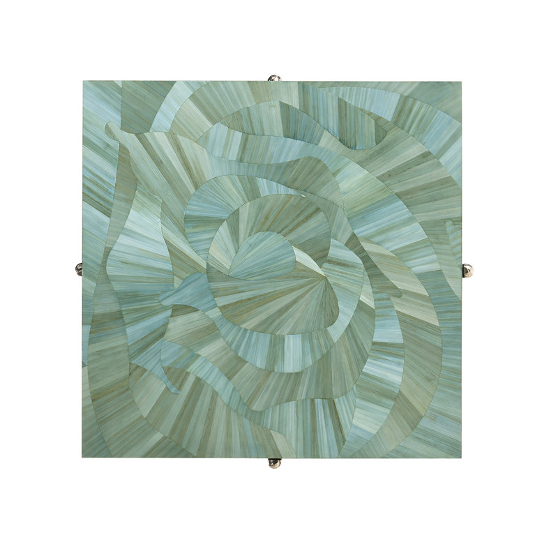 Water Seaglass Martini Table, 23" H x 21.5" W x 21.5" D