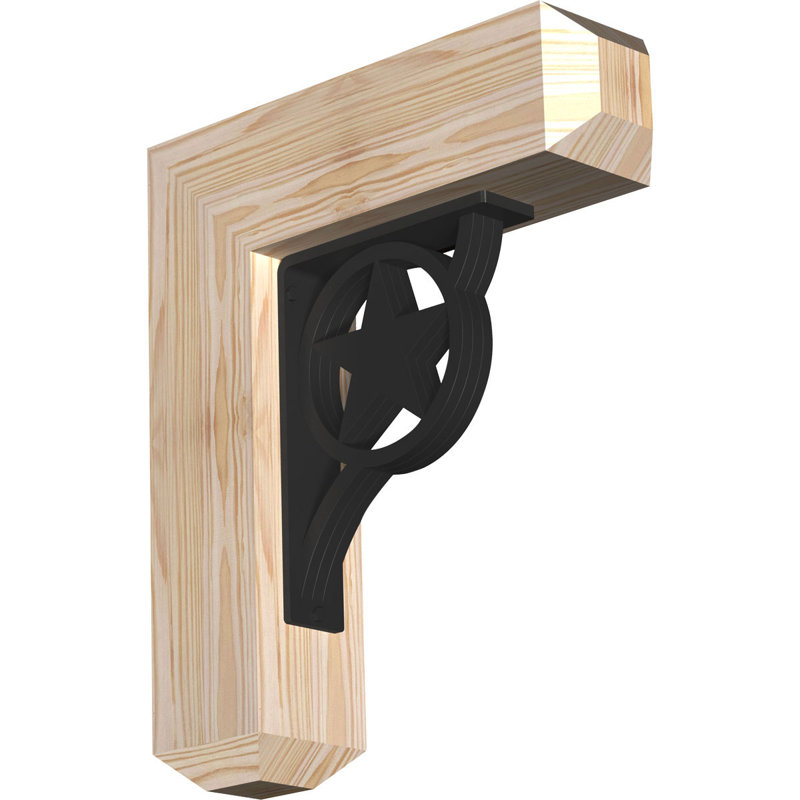 Support triple Ironcrest de 4 po Austin, H 18 po x P 15 1/2 po, Sapin de Douglas l 3 1/2 po x T 4 po (lisse)