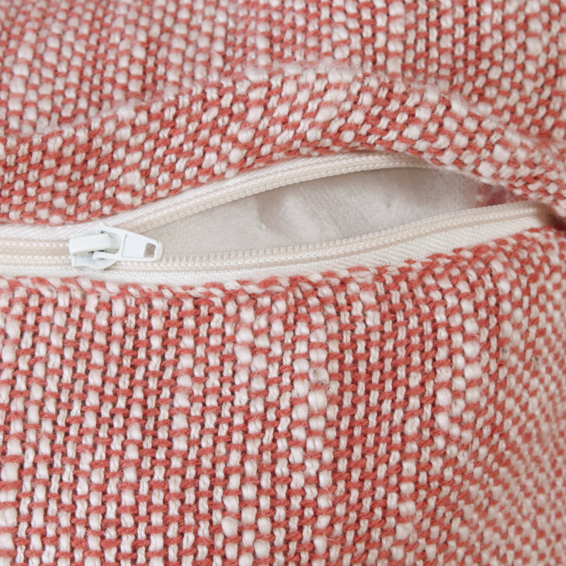 Square_Ox Bay Hand Woven Distressed Cotton, Pillow Cover Only - No Insert, Melon Orange