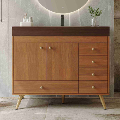 Meuble-lavabo sur pied 36 po avec plateau en pierre frittée 36 po