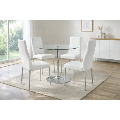Sherlock 4 -Person Glass Dining Set