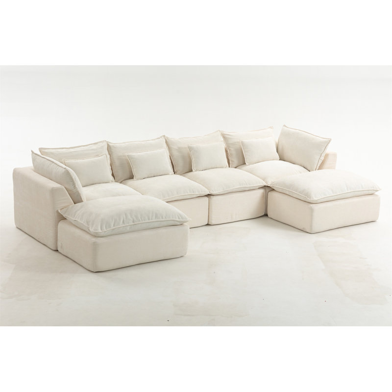 130.71" Width Cloud Couch Oversized Modular Sectional Sofa True Relax Comfy Couches Wide&Deep Seat Sofas For Living Room Furniture Sets