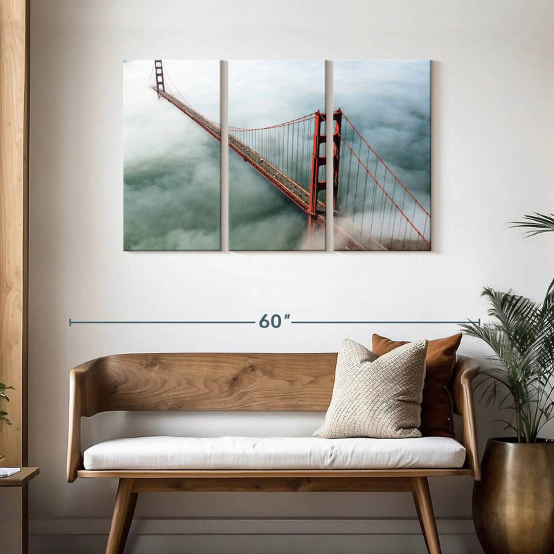 Lilie brouillard au Golden Gate Bridge, H 28 po x l 45 po