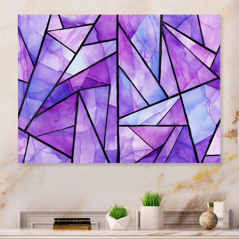 Mauve et bleu Tide Tilt - art mural géométrique en métal MT137502, H 30 po x l 40 po x P 1,5 po
