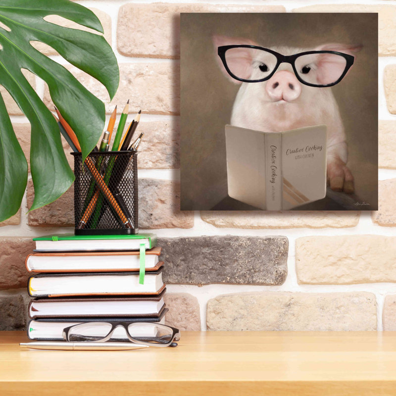 Creative Creative Pig par Lori Deiter - peinture sur toile tendue, H 12 po x l 12 po x P 0,75 po