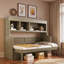 Lit escamotable intégré avec bureau et tablettes de rangement-40578365