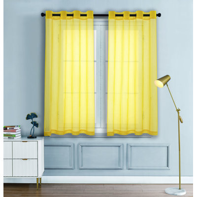 Goble Semi Sheer Curtains / Drapes Pair