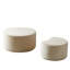Ensemble de 2 tables basses emboîtables, tables d'appoint rembourrées pour le salon, table d'appoint avec repose-pieds en mousse moderne, sans assemblage-931559214