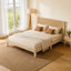 Structure de lit en rotin avec tête de lit en rotin naturel, base de lit plateforme, sommier à matelas, silencieux, pas de sommier tapissier, rangement sous le lit, assemblage facile-1913013716