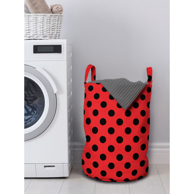 Ambesonne Polka Dots Laundry Bag, Retro Vintage Pop Art Theme Old 60S 50S Rocker Inspired Bold Image Oval Shapes, Hamper Basket With Handles Drawstrin -  East Urban Home, 4625A3389DDB4C97B699A4CC6A09461A