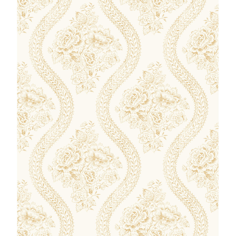 Papier peint couvre-lit floral, Jaune
