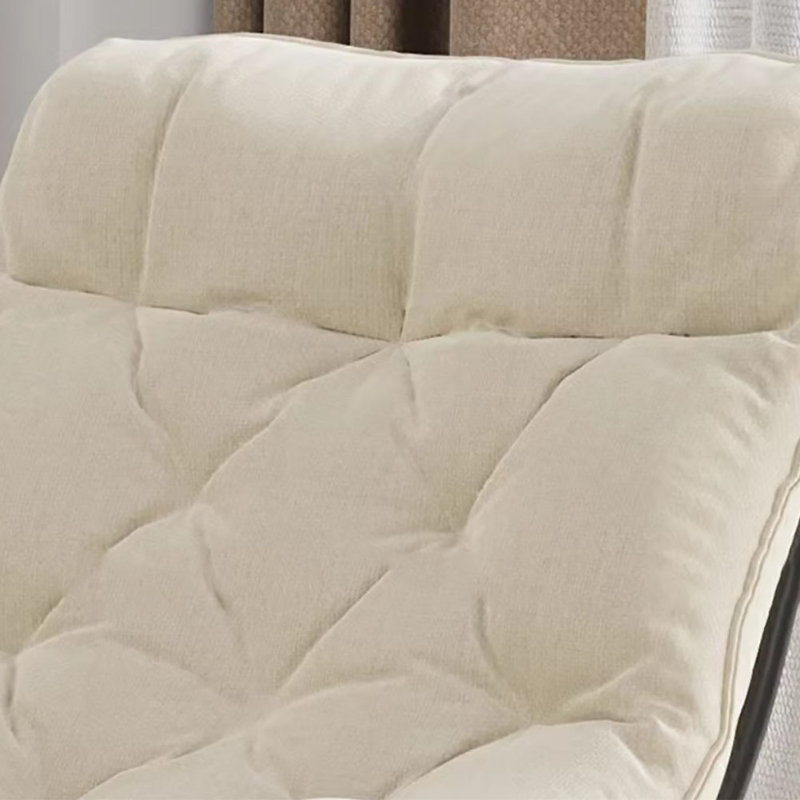 Chaise berçante simple et décontractée moderne, Blanc cassé