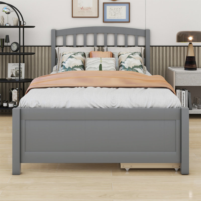 Platform Storage Bed, Gray