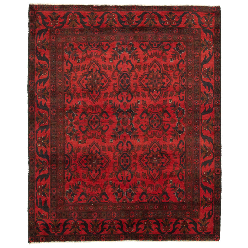 Tapis de zone en laine 5 pi 1 po x 6 pi 4 po à la main one-of-kind-noué la 2010s esari turque Alarick