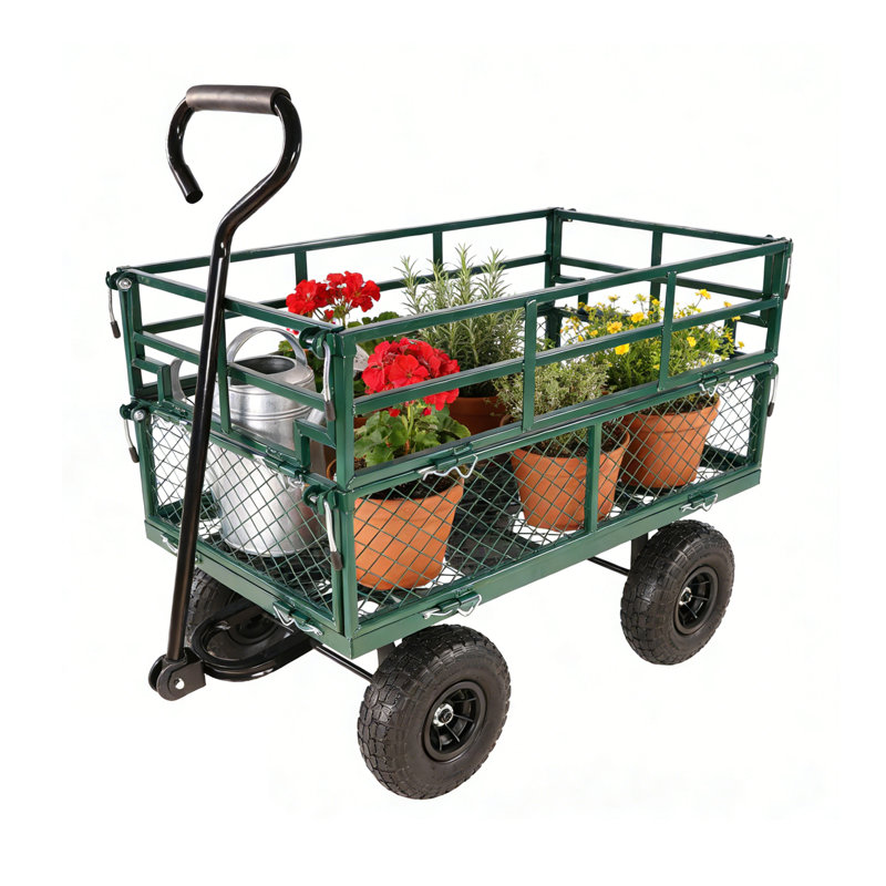Chariot de jardin avec pneus gonflables, capacité de 600 lb