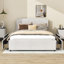 Grand lit plateforme tapissier 4 tiroirs Oleanna-88105761
