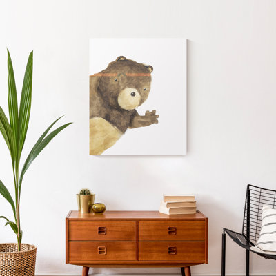 Hello Bear Waving Canvas Print
