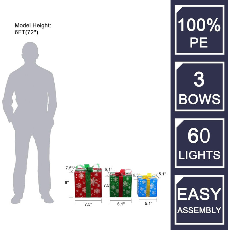 Ensemble de 3 présentoirs lumineux