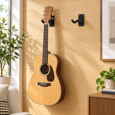 2-Pack Guitar Wall Hangers for Acoustic and Electric Guitars