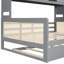 Lit de jour en bois avec lit gigogne simple, armoire et tablette, étagère de construction grise, construction-2039027280