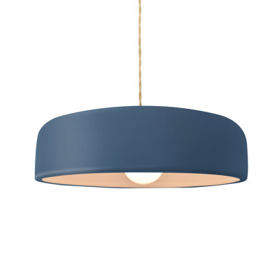 Radiance - luminaire suspendu 1 lumière Spire - ciel de minuit - laiton brossé - l 13 po x H 4 po - DEL dédiée - cordon torsadé beige