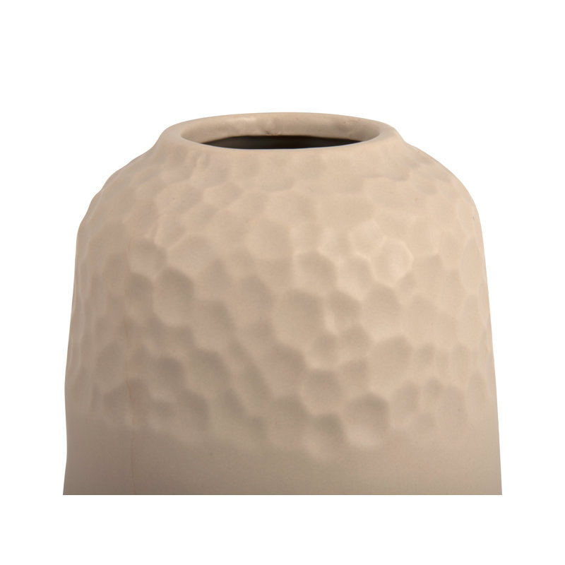 Ceramic Table Vase, 33cm H x 19cm W x 19cm D, Warm Grey