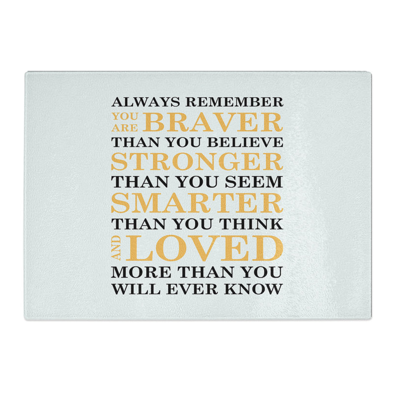 Always Remember Typography Chopping Board, 0.4cm H x 28.5cm W x 39cm L