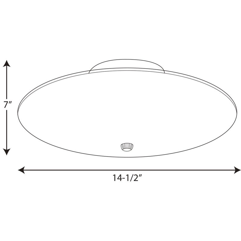 Plafonnier encastré simple 2 lumières Boneta, H 7 po x 14,5 de diamètre