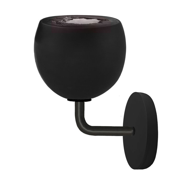1 - Light Armed Sconce, Black, Black/Brass