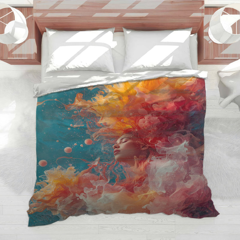 Édredon vibrant femme sous l'eau, Très grand lit
