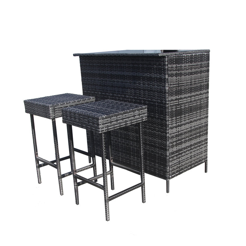 Jackson-Finley 2 - Person Patio Dining Set Rectangular Table, Grey