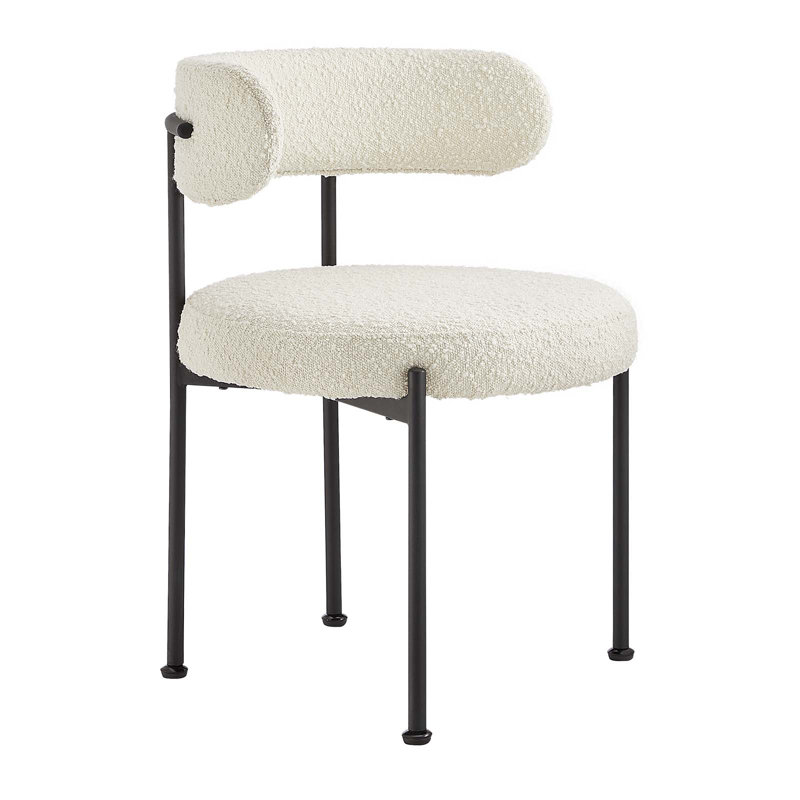 Modway Albie Fabric Dining Chairs, Black, Ivory