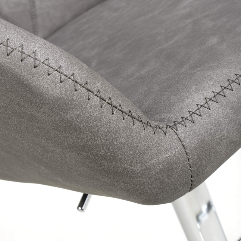Clabo Swivel Upholstered Adjustable Height Counter Stool, Charcoal