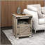 Table basse moderne en rotin PE avec rangement, finition en noyer élégant et pieds en bois durables pour le salon
