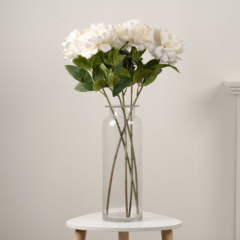 Faux Off White Peony Stems
