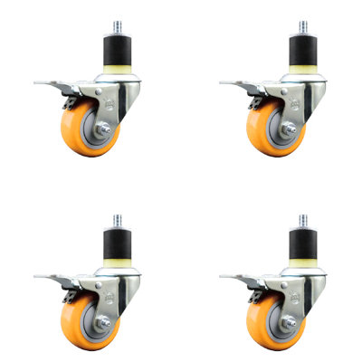 Frein de verrouillage à roulettes extensibles 3 pouces en acier inoxydable pivotant de 1-7 / 8 pouces 3 pouces 316SS