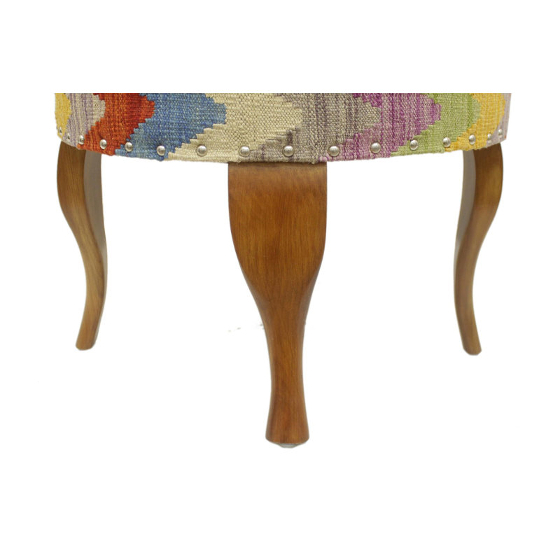 Repose-pieds standard rond 24 po Anaum, Laine rouille chic Kenda