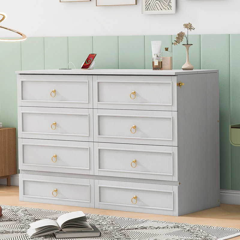 Grand lit escamotable avec grands tiroirs, blanc