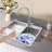 Household Stainless Steel Laundry Sink With Washboard