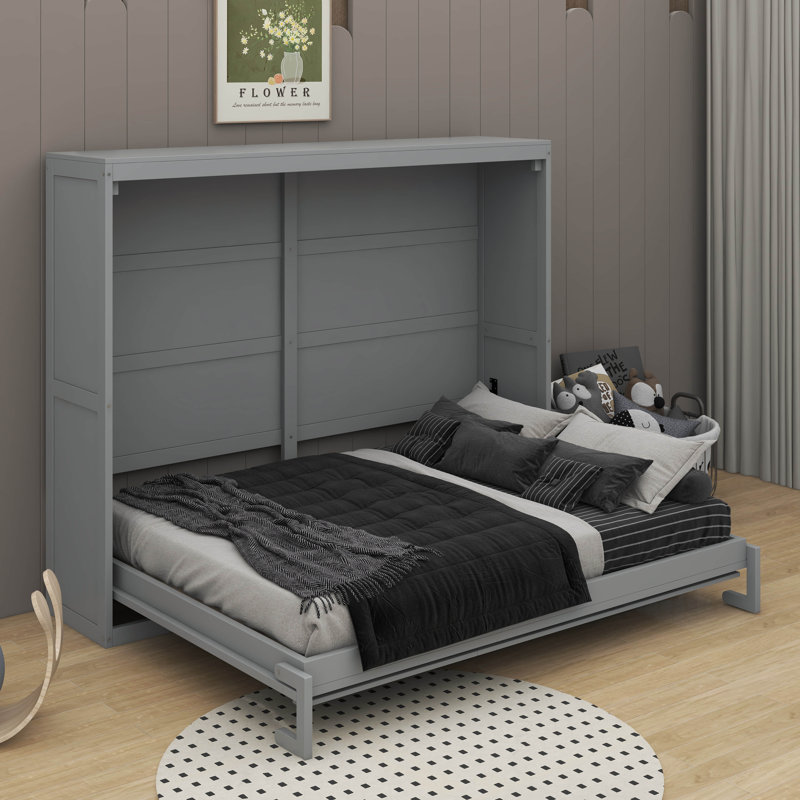 Queen Murphy Bed Wall Bed, Gray