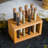 Freestanding Wood Spice Jar & Rack Set