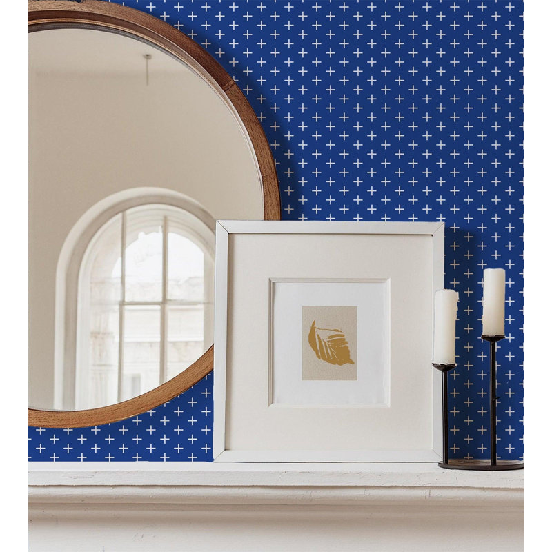 Rouleau de papier peint adhésif de 10 pi x 24 po «Lady Paranjape», Bleu Yves, Faux Grasscloth, Non collé