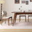 Ensemble de table de salle à manger et de chaises en bois massif-109753846