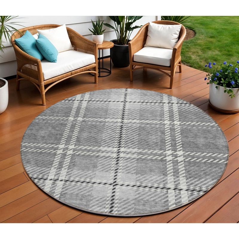 Tapis rond 8 po gris