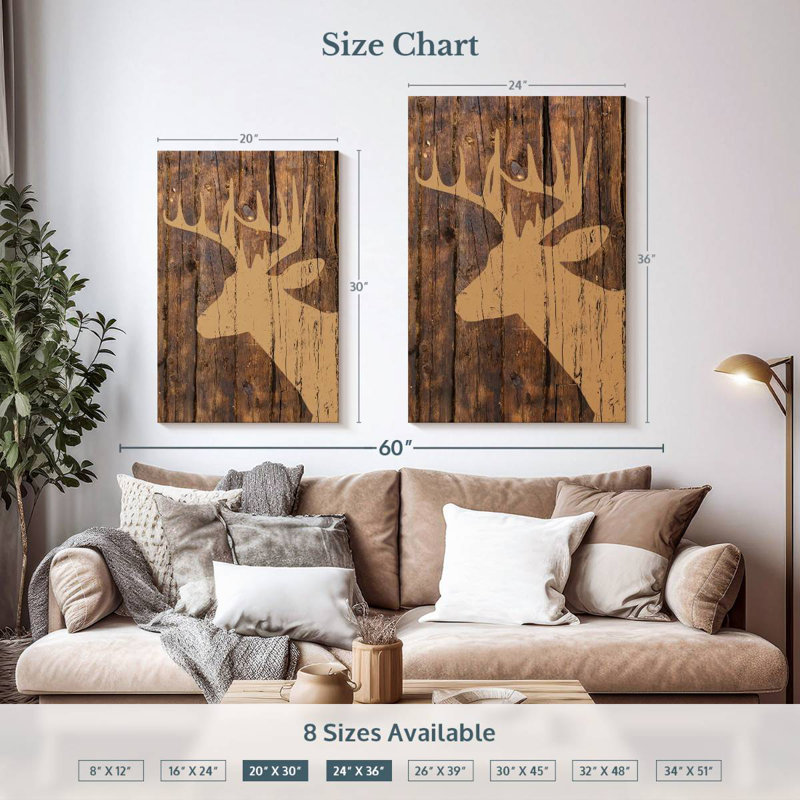 Brampt Wooden Deer, 36" H x 24" W