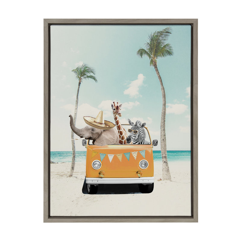 Beach Adventures by July Art Prints Framed Canvas Wall Art Print